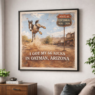 Poster Art de voyage de l'âne d'Oatman pour le centenaire