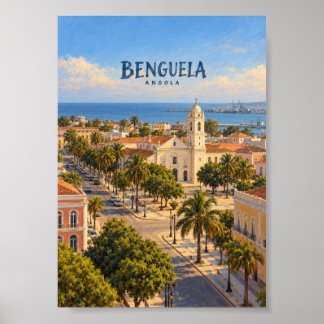 Poster Art de voyage pictural de Benguela