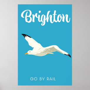 Poster Art de voyage vintage Brighton