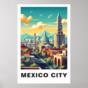 Poster Art de voyage vintage de Mexico