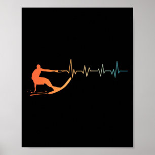 Poster Art de waterski cool pour hommes femmes entraîneur
