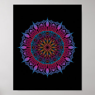 Poster Art de yoga bohème Méditation spirituelle Géométri