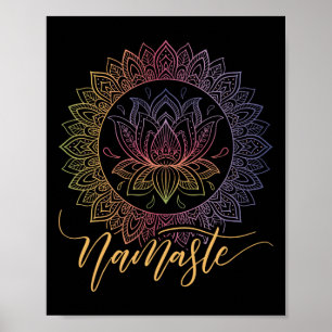 Poster Art de yoga fleur de lotus mandala Namaste