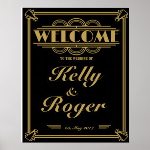 Poster ART Deco 1920's Gatsby style wedding welcome print