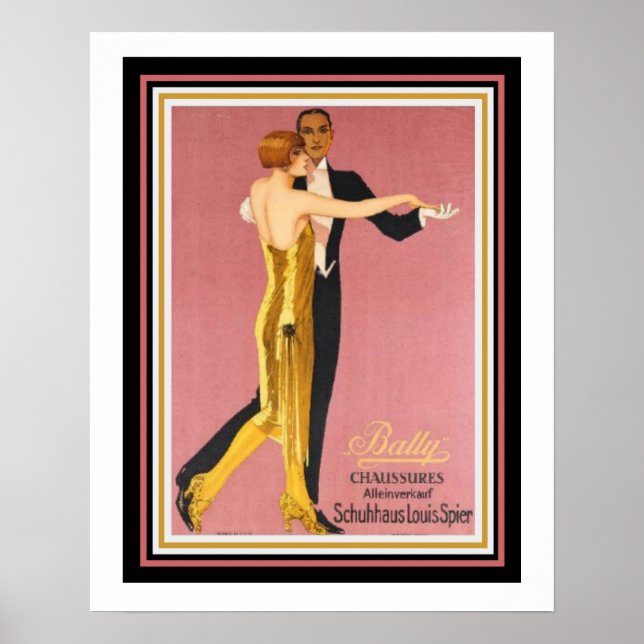 Poster Art Déco "Bally Chaussures" 16 x 20 (Devant)