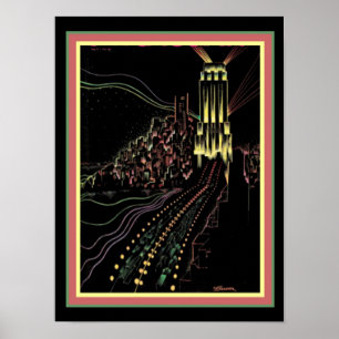Poster Art Déco Chicago 12 x 16