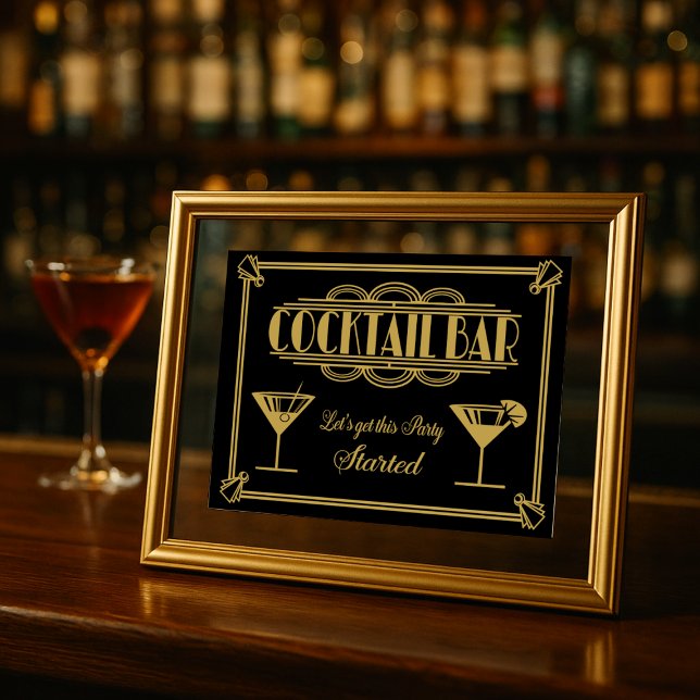 Poster ART Deco Cocktail bar signe Gatsby Party des année (Créateur téléchargé)
