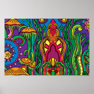 Poster Art déco contemporain coloré