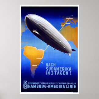 Poster Art déco de Hambourg-Amerika Linie