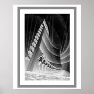 Poster Art Déco de nageurs 16 x 20