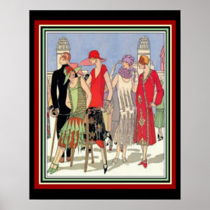 Poster Art Déco Design de mode 16 x 20