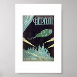 Poster - Art Deco Explore Beautiful Neptune<br><div class="desc">Art Deco explore beautiful Neptune poster.</div>