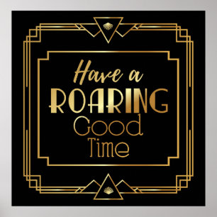 Poster Art Déco "Faisons la fête comme Gatsby"