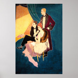Poster Art Deco Glamor ~ At the Theater