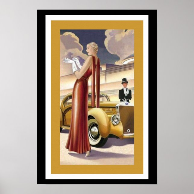 Poster Art Déco Glamor Girl (Devant)