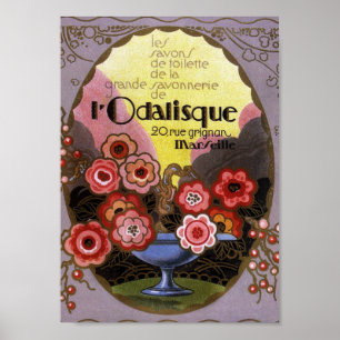 Poster Art Deco Label Odalisque Toilette