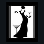 Poster ART DECO LADY Black White<br><div class="desc">Poster ART DECO LADY Black White</div>