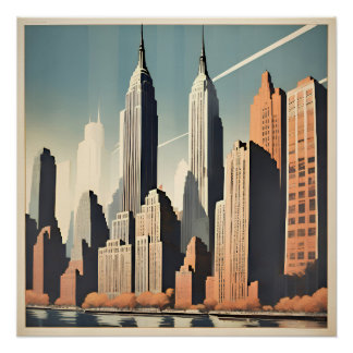 Poster Art déco. New York