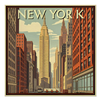 Poster Art déco. New York