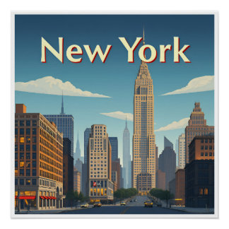 Poster Art déco. New York