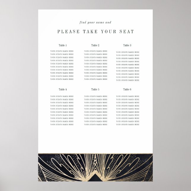 Poster Art déco noir et or (Devant)