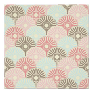 Poster art déco, nouveau, vintage, motif, rétro, pastels,