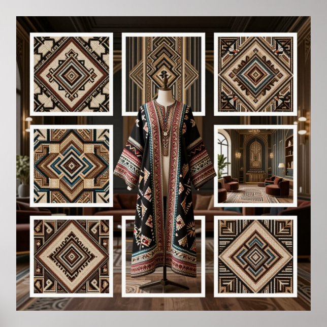 Poster Art Deco Opulence Geometric Patterns V HER_XHU_001 (Devant)