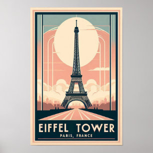Poster Art Déco Tour Eiffel vintage 1910 Paris