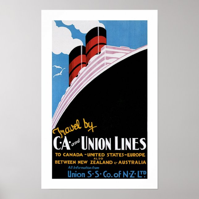 Poster Art Déco Union Lines (Devant)