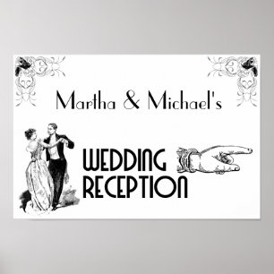 Poster Art Deco Wedding Reception Sign