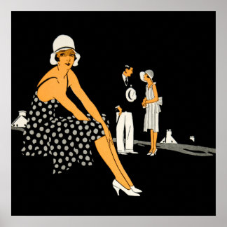 Poster Art Deco Woman Shoes