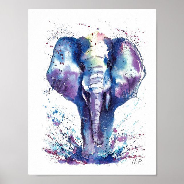 Poster Art d'éléphant pour enfants (Devant)