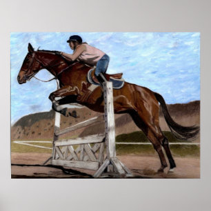Poster Art d'entraînement de chasseur/cavalier