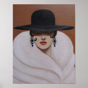 POSTER ART DÉO FEMME