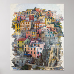 Poster Art des Cinque Terre