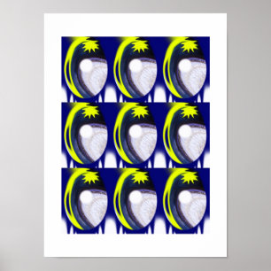 Poster Art des lunes et des étoiles