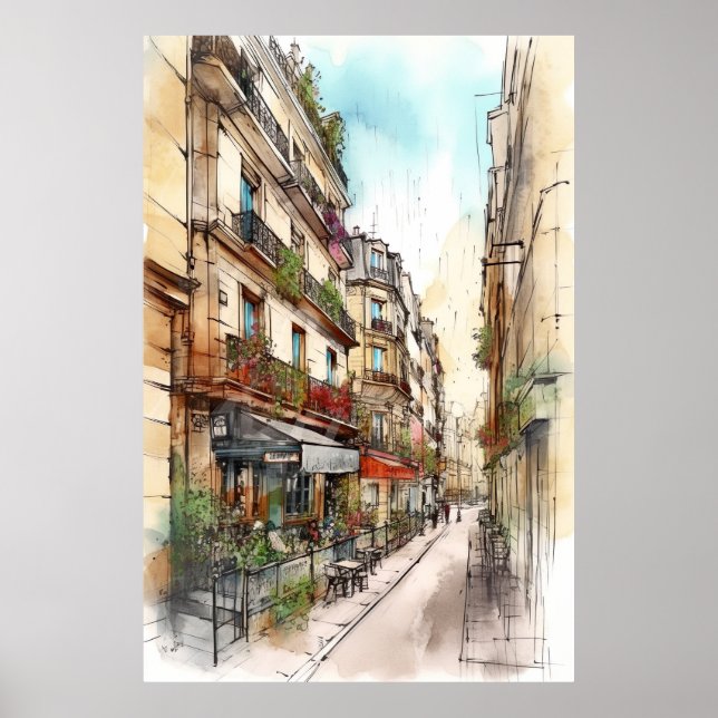 Poster Art des rues de Paris (Devant)