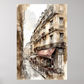 Poster Art des rues de Paris