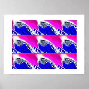 Poster Art des vagues bleues