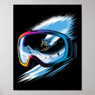 Poster Art d'exposition multiple Ski Montagne Ski Neige G