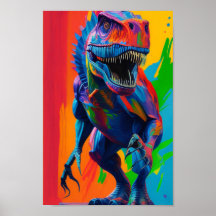 Art d'illustration Rainbow Dinosaur T-Rex