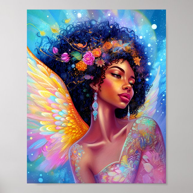 Poster Art d'Imaginaire de la dame Ange d'Afrique américa (Devant)
