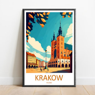 Poster Art d'impression de voyage de Cracovie Cracovie dé