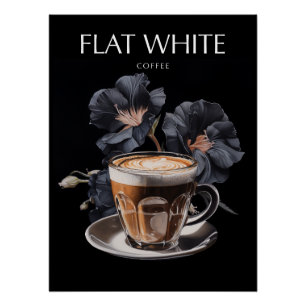 Poster Art du café plat blanc