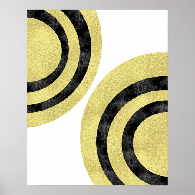 Poster Art du cercle Art moderne Feuille d'or Art géométr (Devant)