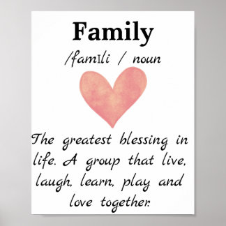 Poster Art du mot de famille