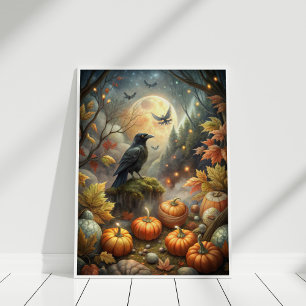 Poster Art du mur de corbeau d'automne - Forêt de Pleine 