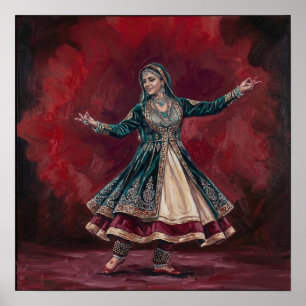 Poster Art du patrimoine de danse classique Kathak royal 