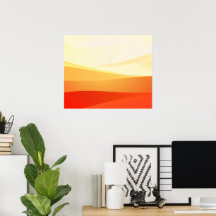 POSTER ART DU PAYSAGE ABSTRAIT RÉTRO MILIEU DU SIÈCLE