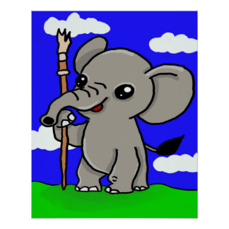 Poster art éléphant
